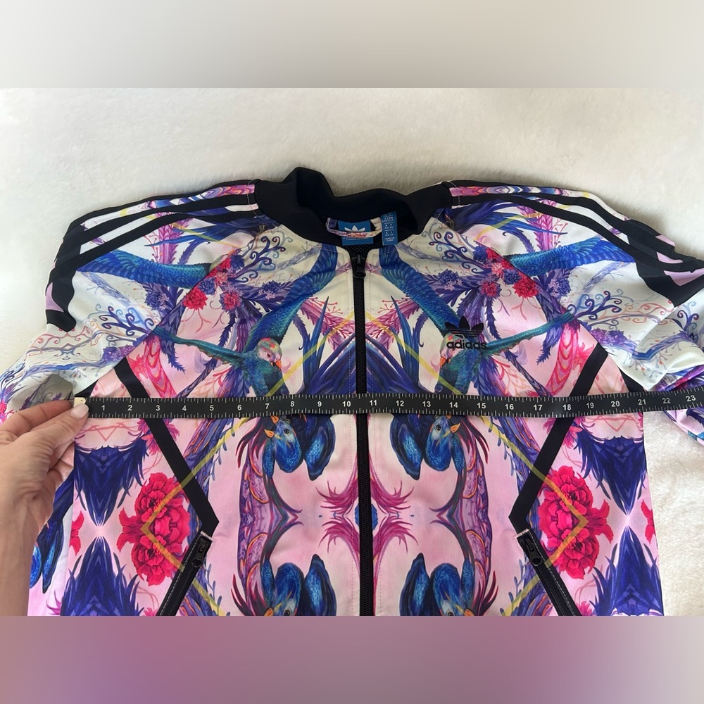 Adidas Originals Florera Optic Bloom Floral Bird Print Track Jacket Large NWOT - Picture 10 of 11